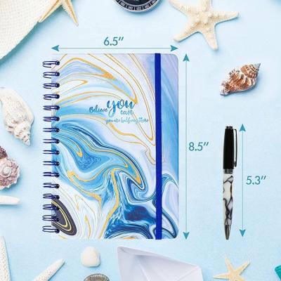 China Self Adhesive Custom Spiral Notebook with Pocket A5 Notebook with Wide Dividers Sticker Decision, Lined and Dotted, 6.5