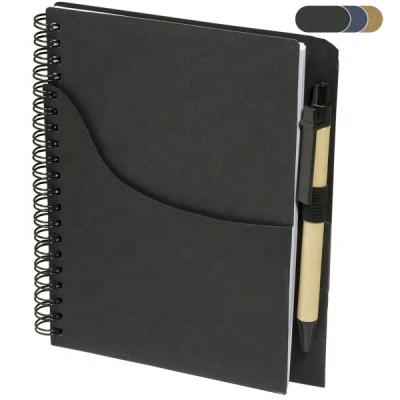 China Customized Eco Spiral Handy Notebook With Pockets And Pen Combo for sale