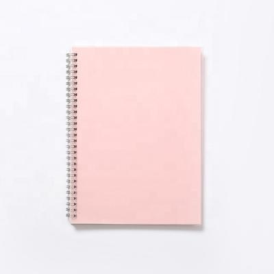 China Custom Spiral Pink Color PP Plastic Button Notebook With Lines for sale