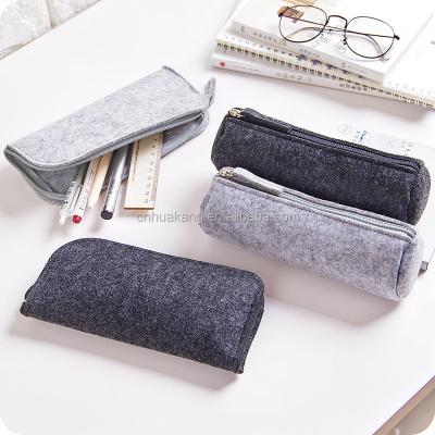 China Schools & High Quality Stationery Item Custom Office Desks School Round Felt Pencil Bag Round Felt Pencil Case With Zipper for sale