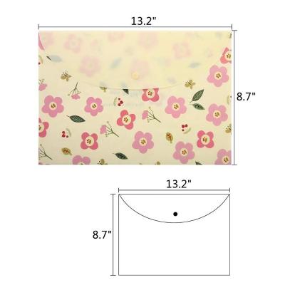 China PP Printed Poly Festival Letter Size Envelopes Document Organizer Booklet File Paper Folders With Snap Button for sale