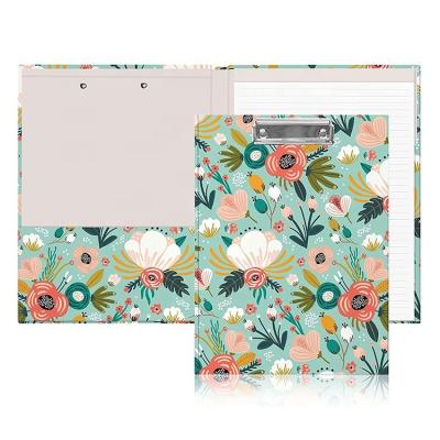 China Cute Office School Stationery Custom Clipboard Folio with Refillable Lined Notepad and Inside Storage Pocket, Stylish Clipfolio for Promotion, School for sale