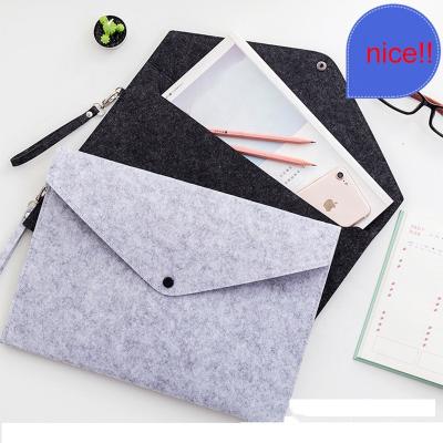 China Portable Solid Color A4 Office School Stationery Large Capacity Document Protective Bag Business Chemical Felt Filing Products Simple Briefcase for sale