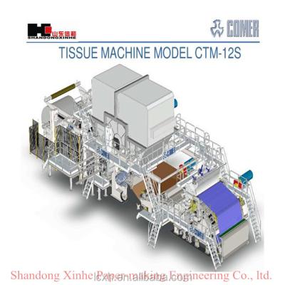 China Hot Sale---2850/750 Crescent Tissue Paper Making Machine---30tons daily capacity CTMS-07S for sale