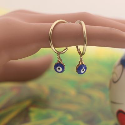 China 2020 New Fashion 18K Evil Eye Gold Color Blue Evil Eye Circle Multicolor Earrings for sale