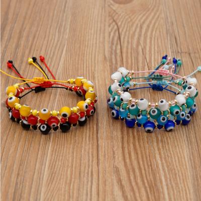 China Turkish Bohemia Minimal Glass Bead Stringlet 8MM Handmade Match Crystal Beaded Couple Bracelet for sale