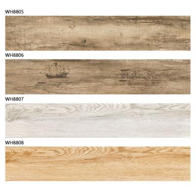 China Rustic Tiles Wood Look Matt Glazed Floor Porcelain 150 Ceramic Tile Non-Slip Wood Interior Wood Grain for sale