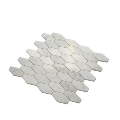 China White Marble Flooring Bathroom Slab Carrara Hexagon Slabs Mosaic for sale