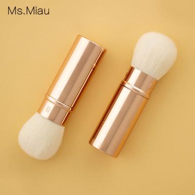 China German Fan Brush Synthetic Fiber Wool Fan Brush High End Aluminum Custom Fan Brush Rosa Powder Brush PBT Face Make Up Brush for sale