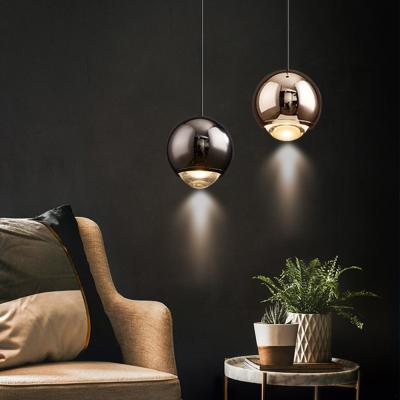 China Modern Led Hanging Globe Ball Lighting Black Kitchen Island Bedroom Gold Plated Pendant Light for sale