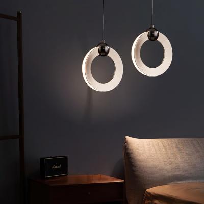 China Dining Room Ring Hanging Lighting Nordic Modern Bedroom Led Metal Round Pendant Light for sale