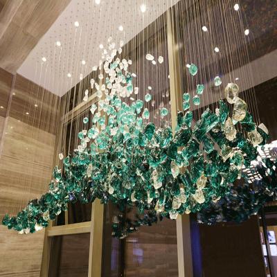 China Custom Project Luxury LED Pendant Light Crystal Chandelier Hotel Lobby Modern Villa Decoration Large for sale