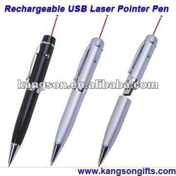 China Laser Pen With USB Reader 3 in 1 USB Rechargeable Laser Pointer Pen with 1GB/2GB/4GB/8GB/16GB Flash Memory for sale