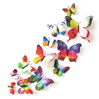 China Perfect gift for any special occasions like realistic Christmas double-layer color PVC butterfly refrigerator huaai butterfly sticker for sale