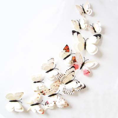 China Contemporary Self Adhesive Wall Sticker Christmas Decorations White Butterfly PVC Butterfly for sale