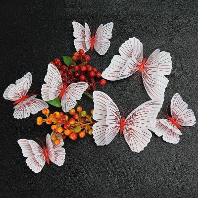 China WALL STICKER PVC Self Adhesive White Wedding Decoration Wall Art Butterfly Sticker for sale