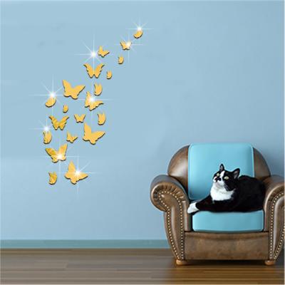 China 3D Art Butterfly WALL STICKER Acrylic Self Adhesive Butterfly Sticker Decoration Acrylic Butterfly Wall Sticker for sale