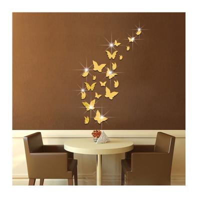 China WALL STICKER 3D Self Adhesive Acrylic Butterfly Art Wall Sticker For Kids Bedroom Decoration for sale