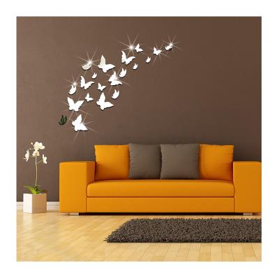 China Three Dimensional Acrylic WALL STICKER 3D Mirror Butterfly Art Sticker For Decorative Wall for sale