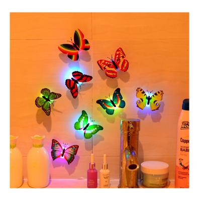 China WALL STICKER LED Butterfly Light Wall Decoration 3D Sticker Realistic PVC LED Butterfly for sale