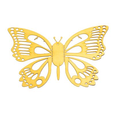 China Hollow Wall Sticker Gold Butterfly Sticker For Wedding Event Party Decoration for sale