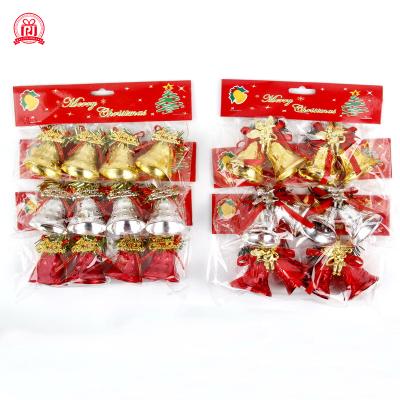 China Plastic Plated Christmas Decoration 4.5cm Christmas Bell Decorations Bell String Christmas Hanging Decoration for sale