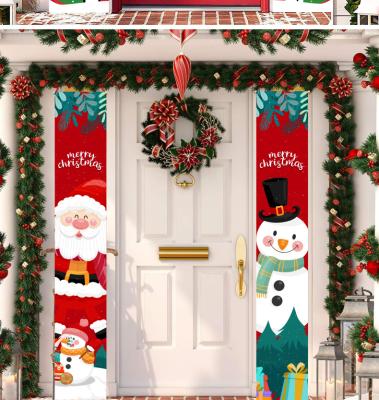 China Cup Sticker Christmas Couplet Door Curtain Lattice Decoration Flag Halloween Party Hanging Flag Couplet New for sale