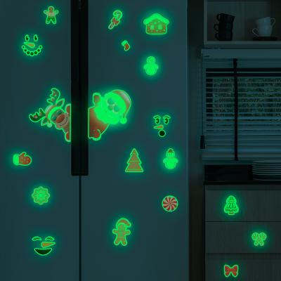 China Shape Santa Claus Fluorescent Fridge Sticker For Christmas Decoration for sale