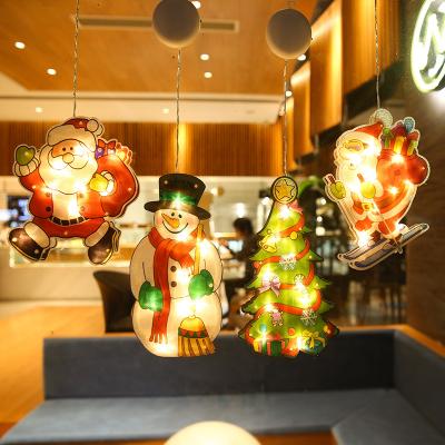 China Hot Selling Christmas Decorations Led Sucker Window Lamp Christmas Decoration Shop Atmosphere Stage Layout Holiday Decoration Hanging Christmas Lights for sale