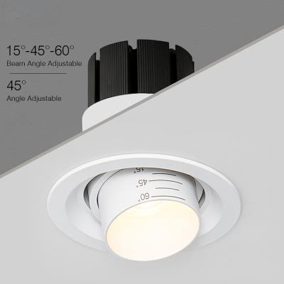 China Modern 15/45/60 Degree Adjustable LED Beam Angle Recessed Downlight Ceiling Spot Light 3000K/4000K/6000K Dimmable 5W 10W 15W LED for sale