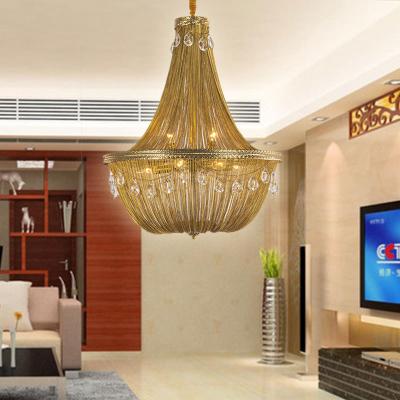 China Modern Creative Chandelier Crystal Mail Tassel Chain Chandelier Living Room Restaurant Bedroom Duplex Home Villa Lamps Lighting for sale