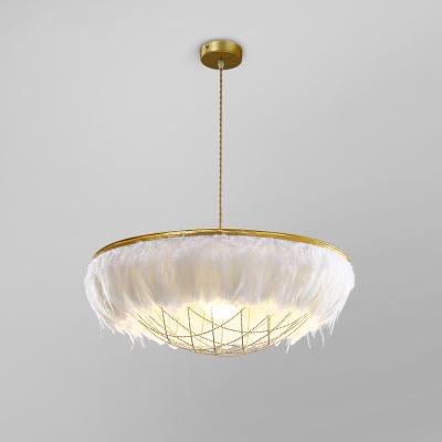 China Creative Crystal Feather Lamps Warm Modern Luxury Room Chandelier And Romantic Master Bedroom Children Lamp for sale