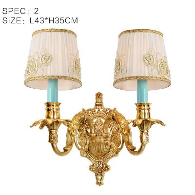 China Full Crystal Wall Lamp Light Luxury Aisle Bedside Bedroom Living Room Blue Color Simple Creative European Copper Personality Lamp for sale