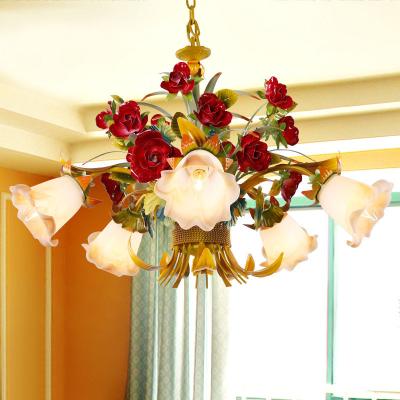 China Modern Home Modern Flower Shape Romantic Light Luxury Pendant Invisible Pendant Light for sale