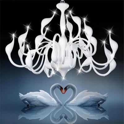 China Modern Modern LED Swan Chandelier Lighting With G4 Led Bulb Chandeliers For Living Room Bedroom Design Nordic Wrought Iron Chandelier for sale