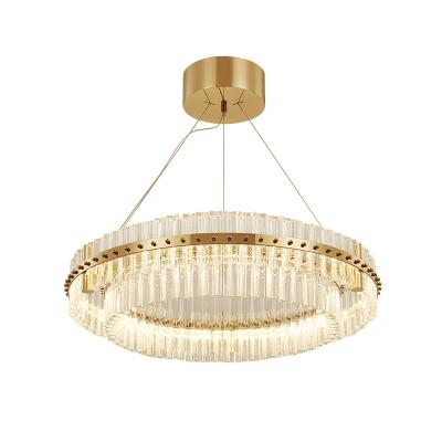 China Crystal Chandelier Light Fixture Round Luxurious Modern Contemporary Crystal Drop Lamparas for Living Room Dining Room Cafe Hotel Decoration for sale