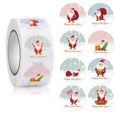 China 2022 New Christmas Decorative Gift Sticker Decoration Cartoon Sticker Wholesale Sealing Roll 3.8cm for sale