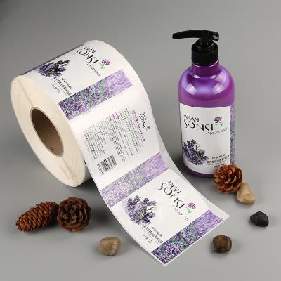 China Heat Sensitive Waterproof Label For Cosmetics Shampoo Bottle Packaging Label User Defined Waterproof Label for sale