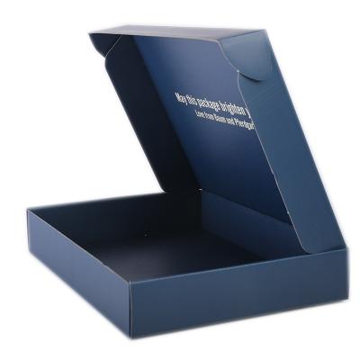 China RP Blue Biodegradable Custom Logo Packaging Box Printing Color Cardboard Eco Clothing Tableware Packaging Box for sale