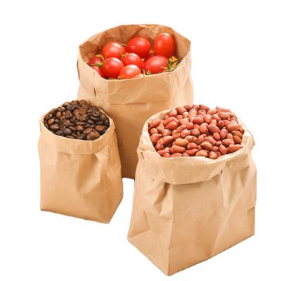 China Biodegradable Eco Friendly Kraft Paper Snacks Square Low Grade Shopping Bag for sale