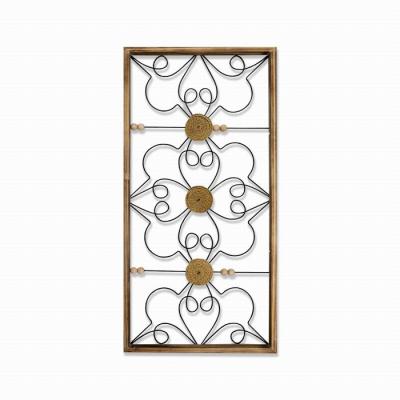 China Xingcheng CLASSIC flower iron wooden wall decoration crafts wall arts for decor for sale