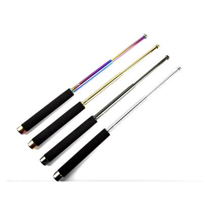 China Alloy steel wild valley rod swinging weapon for outdoor defense two sections of alloy steel rod self-defense telescopic baton for sale