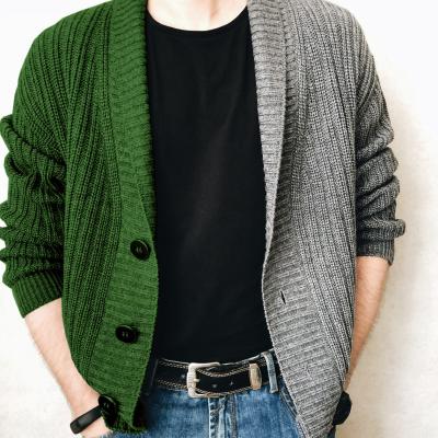 China 2021 New Arrival Anti Wrinkle Coat Men's Quilting Custom Men's Straight Cardigan Men's Sweater Double Color Sweater for sale