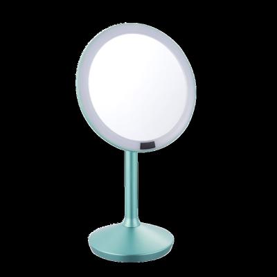 China Portable Magic Makeup Mirror Bathroom Lighted Desktop Mirror With LED Lights High-end Metal Mirror HD Smart Metal for sale