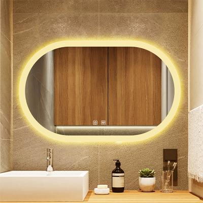 China LED Body Enlarging Foshan Bathroom Mirror Smart Bath Mirror Anti Induction Fog Led Mirror Bathroom Newest Temp for sale