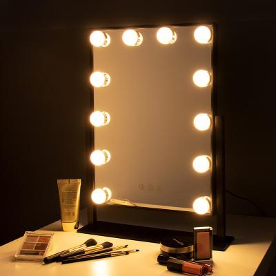 China Fashionable LED Light Bulb Hollywood Makeup Mirror Cosmetic Mirror Bling Desk Mirror Make Up Lamps for sale