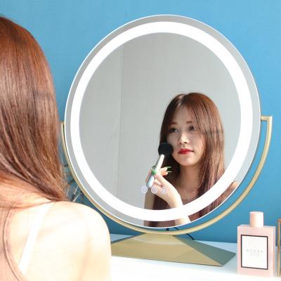 China Bright Dresser Mirror Gold Stand Lighting Light Up Makeup Mirror Vanity With Lighted Makeup Mirror Led Touch Sensor for sale