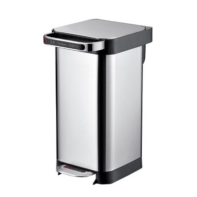 China WaterproofOPX3 Compact Design 20L Square Stainless Steel Compactor Pedal Squeeze Bin With Plate Without PP Inner Bucket. for sale