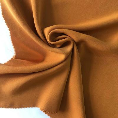 China 100%Polyester Yarn Satin Fabric 4 Way Anti-Static Stretch Crepe Twill Composite Plain Dyed Fiber For Women's Dress for sale