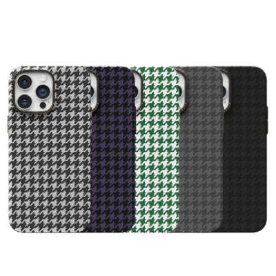 China Shockproof For iPhone 15 14 13 2023 New Fashion Anti-scratch Aramid Fiber Houndstooth Pattern Phone Cases for sale